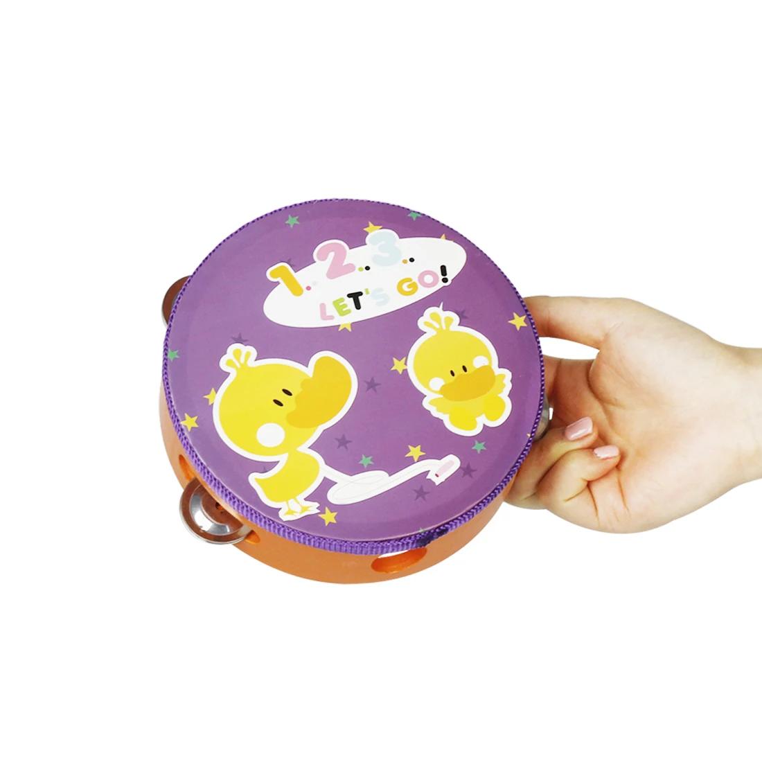 

IRIN 6 Inch Tambourine Animal Cartoon Pattern Lovely HandDrum Musical Percussion Baby Music Enlightenment Kid Birthday Gifts