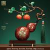 Persimmon Ruyi Gourd Ornament - Chinese Decor for Living Room, Office, or Housewarming Gift