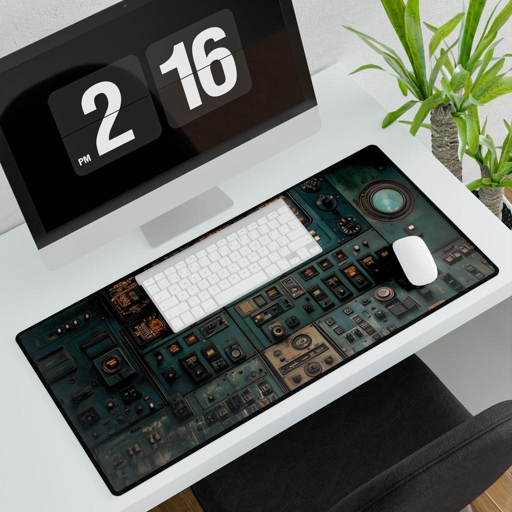 Space Ship Control Panel Desk Mat Mousepad Mouse Office Mouse Pad Desk Mats Desk Decor Laptop Accessories Non Slip Gaming