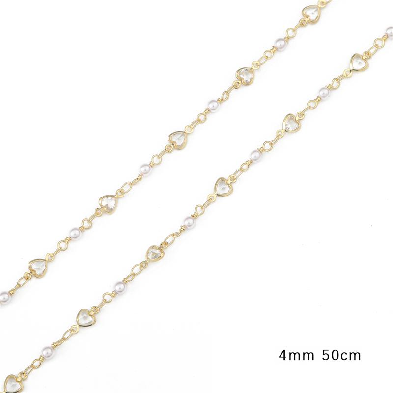 Abalorio de cadena de mano de cobre de 50cm para DIY, collar, pulsera, accesorios para hacer joyas, suministros hechos a mano