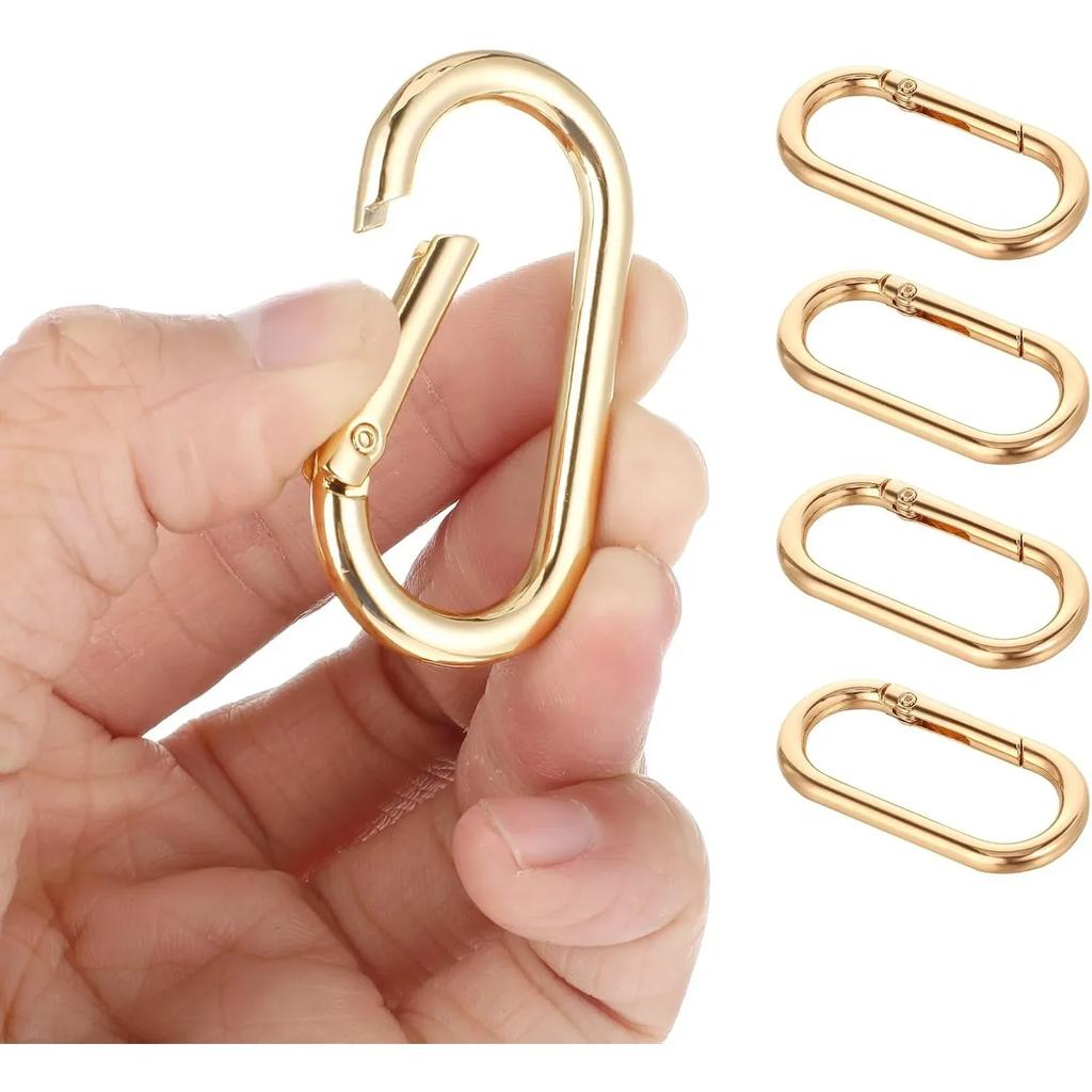 5 Pcs Spring O Ring Clip Oval Shape Snap Clip Key Rings Purse Strap Extender Clip Metal Spring Key Ring Keychain Round Buckle