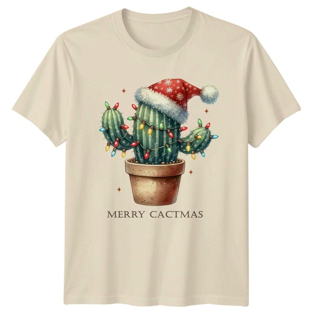 Merry Cactmas Cactus Christmas Holiday Unisexs TShirt Unisexs Tee Graphic Top