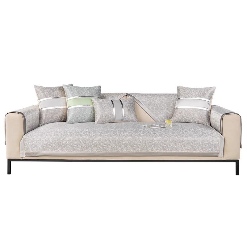 Light Luxury High-End Ice Silk Sofa Cushion, Summer Mat, Seat Cushion, Non-Slip, Dirt-Resistant And Cool Sofa Cover, Cloth Towel