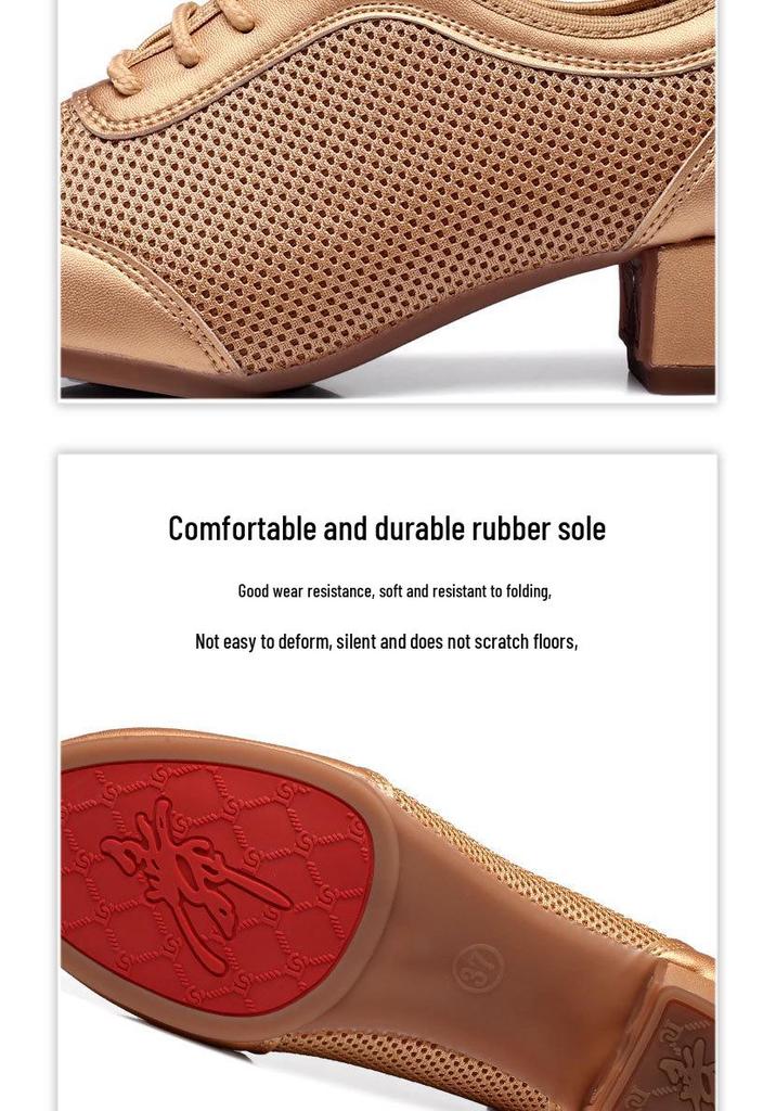 Women's Mid-Heel Latin Dance Shoes with Soft Soles for Adults