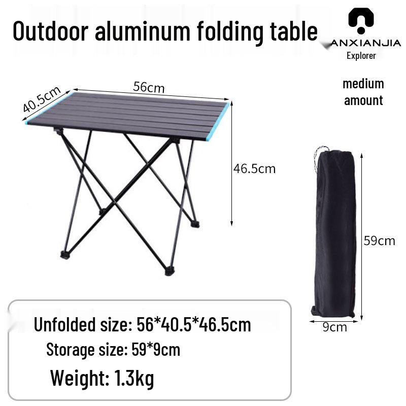 Portable Folding Aluminum Camping Table - Multi-purpose for Picnic, BBQ, and Outdoor Activities.