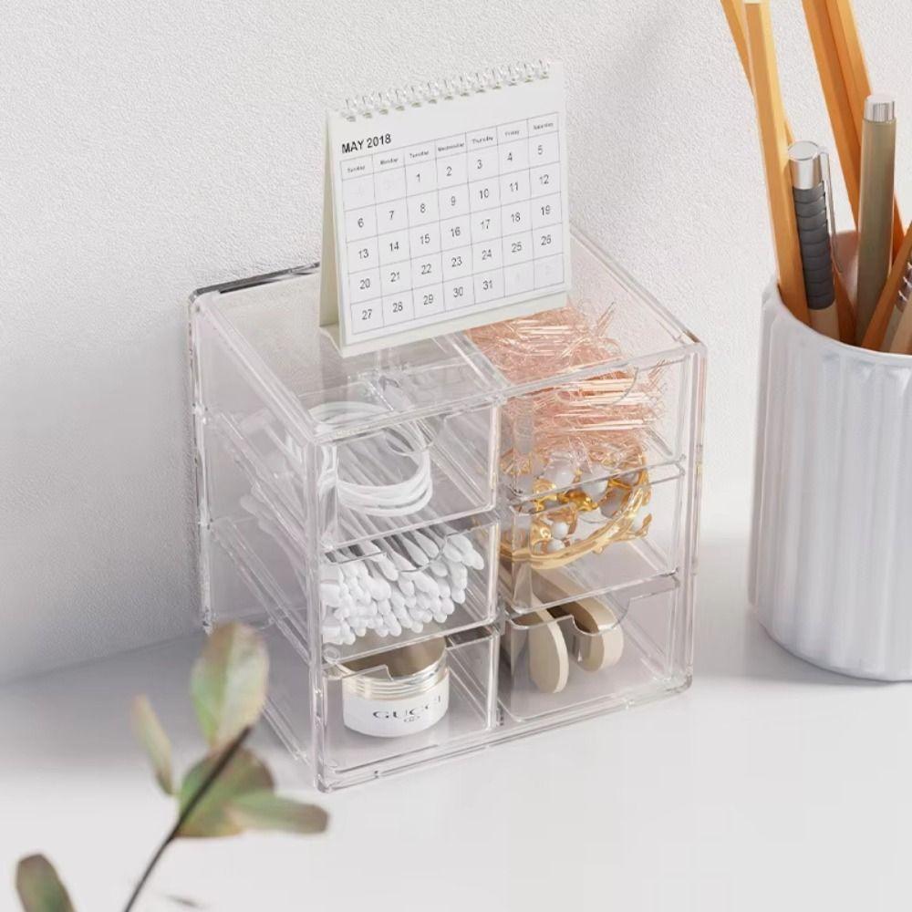 Clear Makeup Storage Drawers Large-capacity Cabinet Desktop Organizer Bathroom