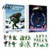 Birthday Present for Children Green Soldiers Advent Calendar, 24 Day Christmas Countdown Calendar with Pcs Kids Gift 2D Flat Acrylic Ornaments
