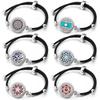 Aromatherapie-Armband aus Edelstahl und Leder mit ätherischem Öl-Diffusor und Diamant-Akzenten