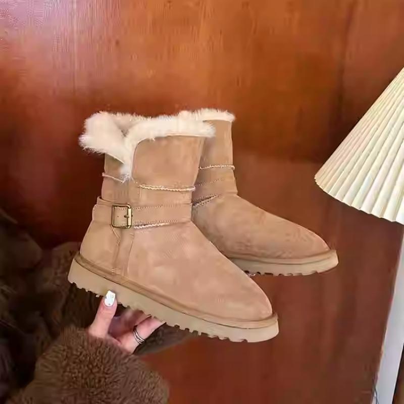 Модные женские ботинки Boston, зимние ботинки, зима 2024, новые ботинки на платформе, кашемировые теплые толстые подошвы, хлопковая обувь для женщин, Zapatos De Mujer 35