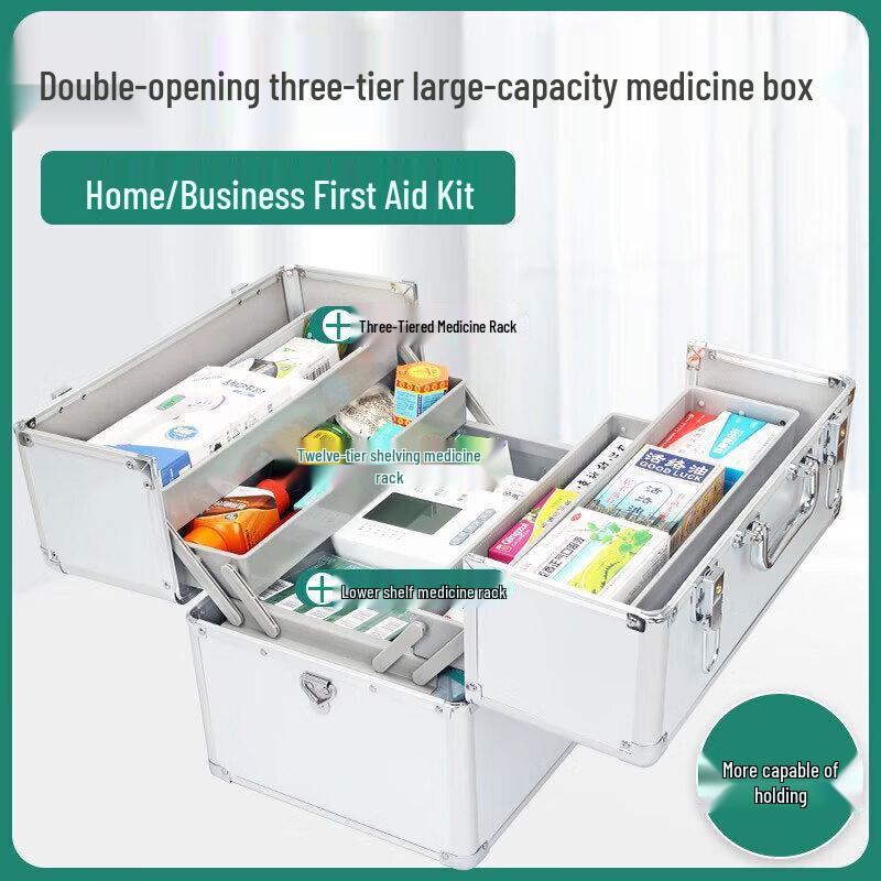 AiBeHu Lockable Aluminum Alloy Home First Aid Box