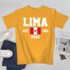 Flag Of Peru Est1821 Lima Unisex Tshirt Tees Tshirt Oneck T Shirts Unisex Boys Clothing 100 Cotton