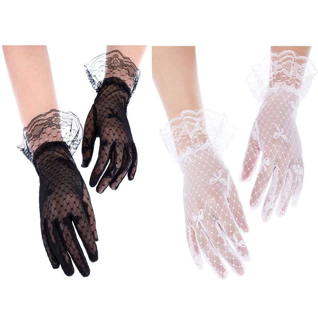 Gants En Dentelle Vintage Noirs - Pour Mariage, Soirée, Bal - Accessoire élégant Pour Robe De Soirée Et Costume - Style Rétro Féminin