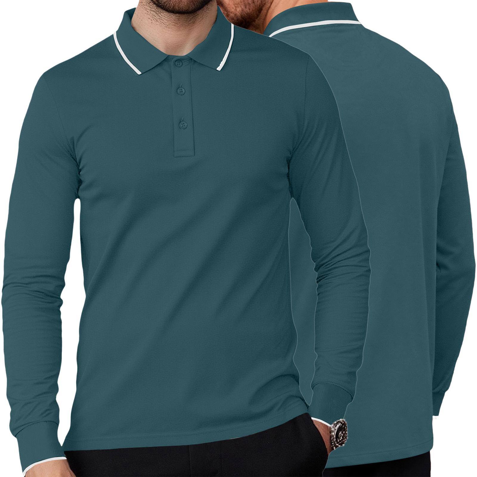 

Men s Long Sleeve Shirt Turn-Down Collar Shirt Fit Shirt L