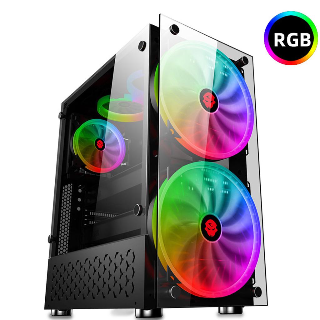 Buy Compact ATX Mid-Tower Case Moonlight Double Sided Glass All-Steel ...