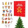 Gingerbread Man Advent Calendar, 2D Flat 24 Day Christmas Countdown Decor Ornaments, Holiday Home Decoration Car Ornaments