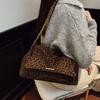Ladies Gold Zipper Leopard Print Crossbody Bag