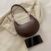 Women's Luxury Crescent Tote Shoulder Bag with Detachable Adjustable Strap, Zipper Closure & Golden Tone Hardware Handbag Purse