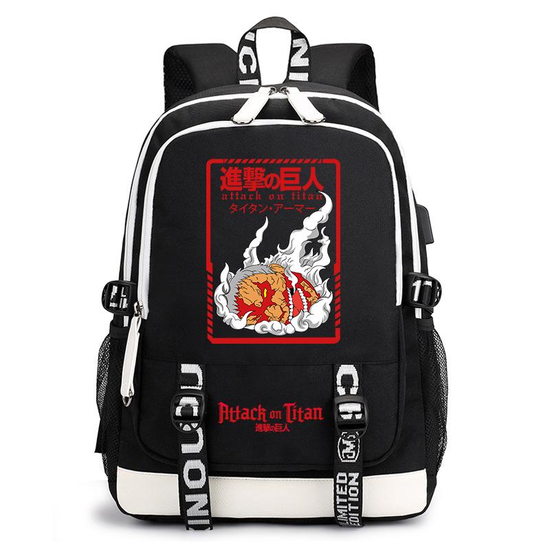 Attack on Titan Anime Print Student Backpack Casual Daypack for Boys Girls School Bag Lightweight Durable