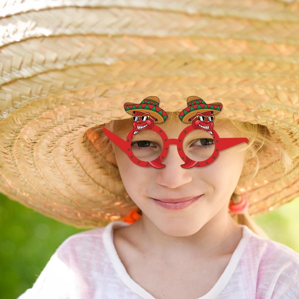 

24pcs Cartoon Party Paper Glasses Funny Dress Up Costume Mask Mexican Themed Glasses Beach Pool 24pcs