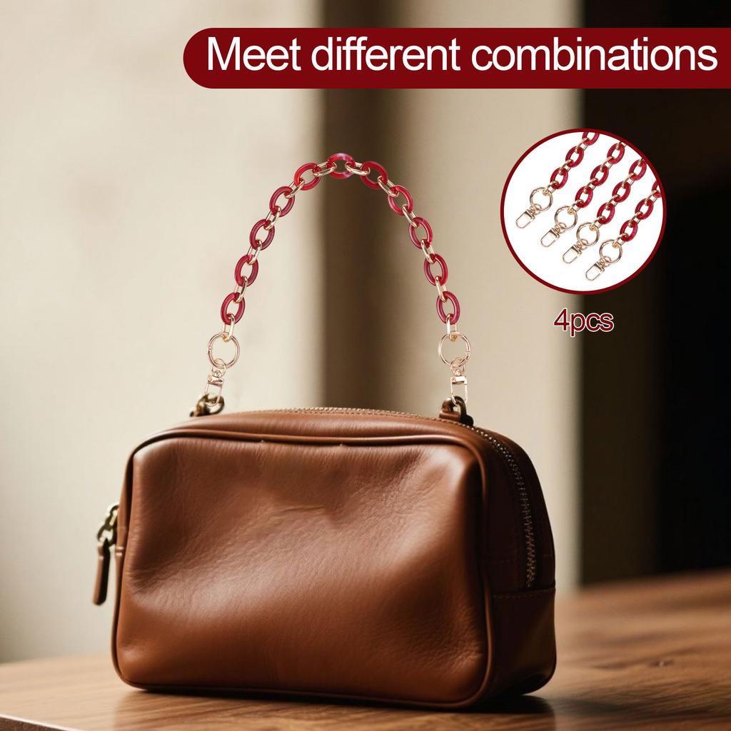 4 Pcs 40cm Bag Chain with Carabiner Clasp Practical Bag Strap Replacement Decorative Purse Chain Multipurpose Purse Strap