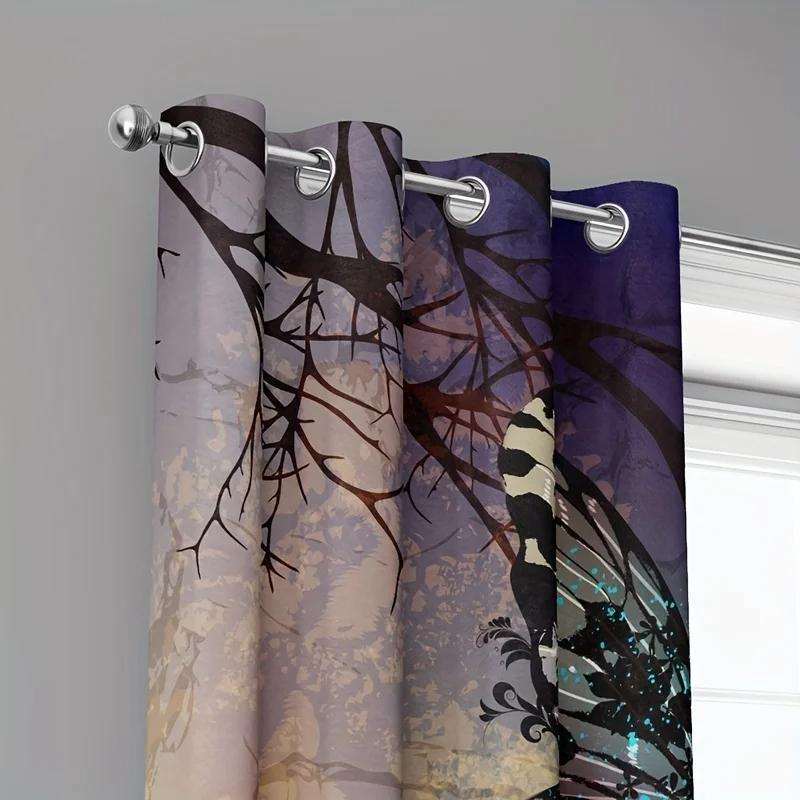 Fantasy Curtains Colorful Vivid Animal Butterfly Cloth Fashion Printed Curtains for Bedroom Kitchen Living Room Home 2 Panels