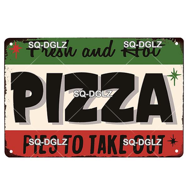 Italienische Pizza Vintage Metallschild Blechschild Vintage Dekoration Man Cave Plakette Hauswanddekoration Bar Schild Heimdekoration Poster