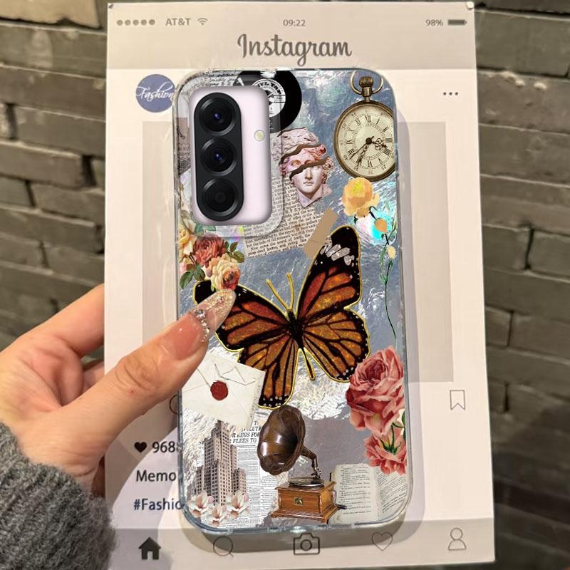 

Flowers Snake Butterfly Girls Case For Samsung Galaxy A56 A16 A17 A26 A36 A06 A07 A55 A35 A25 A54 S24 S25 Ultra S22 S23 FE Cover sxa35