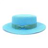 Men and women's new outdoor seaside sunshade bow big eaves flat top straw hat beach stage top hat
