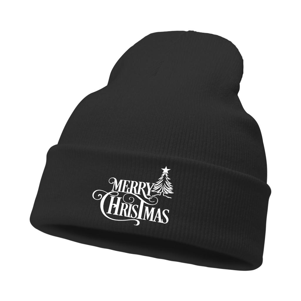 Merry Christmas Print Unisex Winter Hats Knit Hat Beanie Skullies Beanies Stylish Sporting Knitted Cap Beanie Perfect For Travel