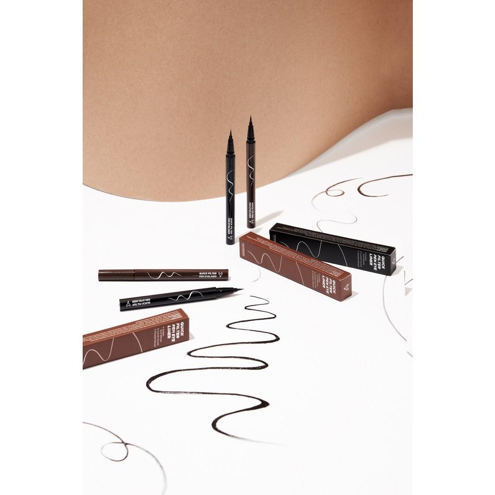 Fox Makeup Waterproof Quick Filter Pen Eyeliner 0.5g, P2 Deep Brown Mocha, 2 Pcs.