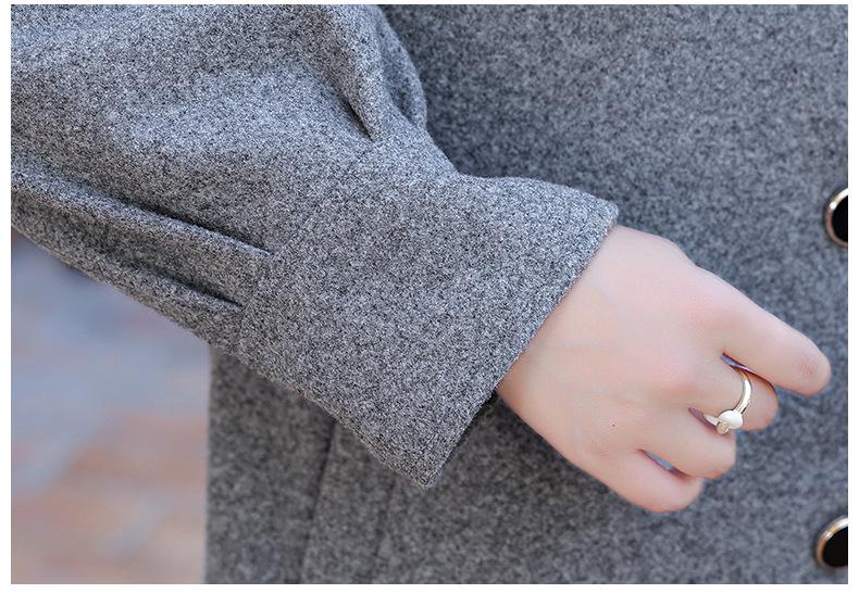 Spring Mid-Length Woolen Coat for Middle-Aged & Elderly Women - Casual Single-Breasted Cardigan with Small Lapel