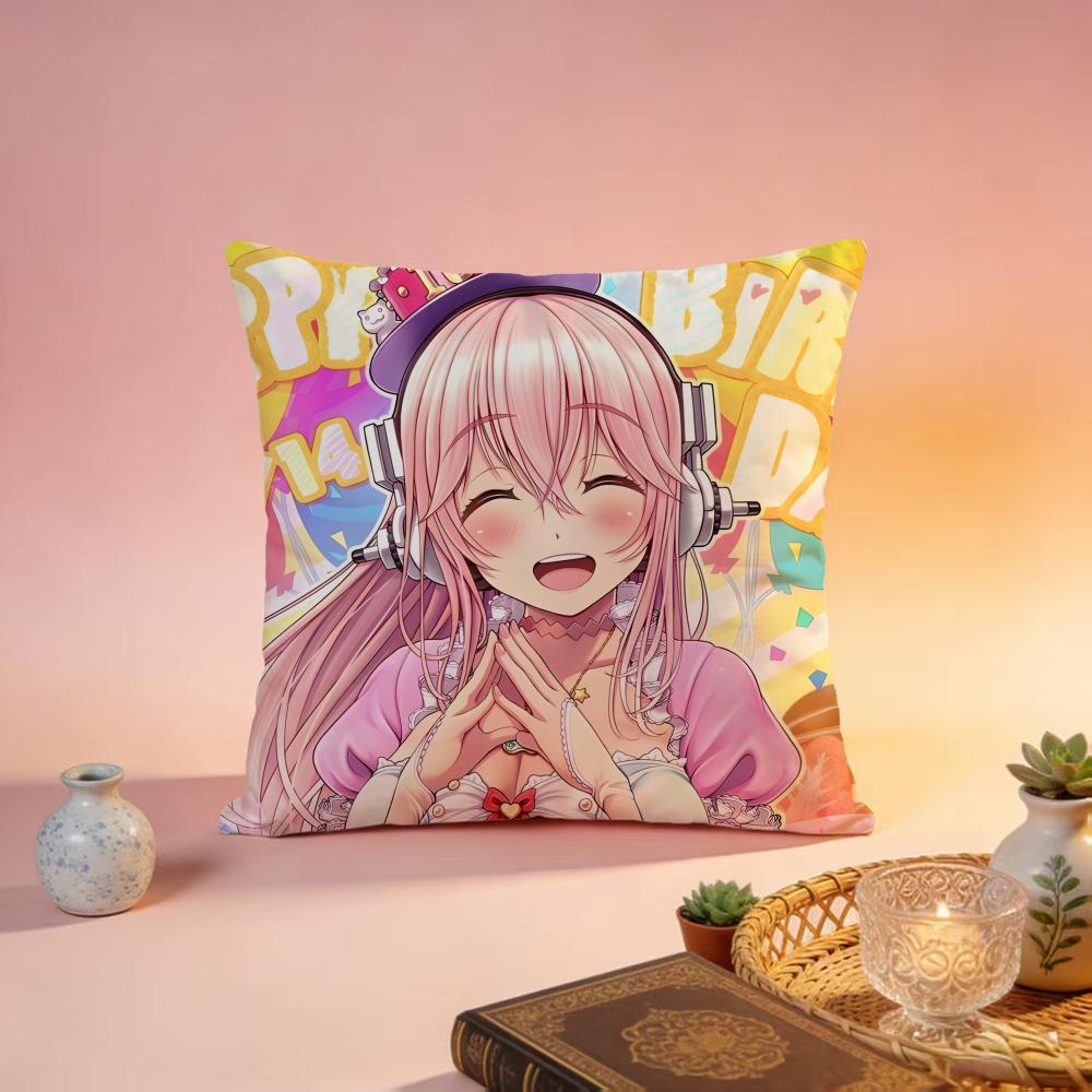 Popular SSUPER SONICOed Cushion Cover Premium SkinFriendly Pillow Case MultiPurpose for Home Office Travel