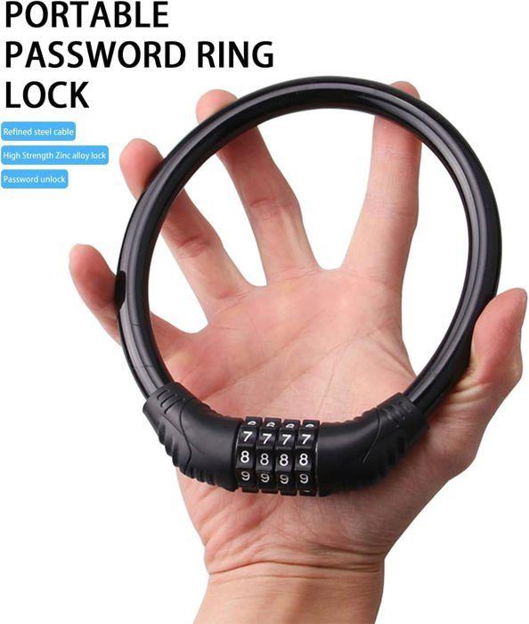 NEUSID Set of 2 Combination Cable Bike Locks, High Security, 4-Digit Anti-Theft, Resettable Codes, XXB-0003433