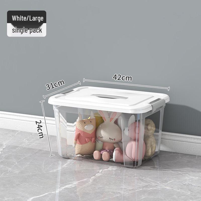 Large Transparent Storage Bin for Toys, Clothes, and Snacks