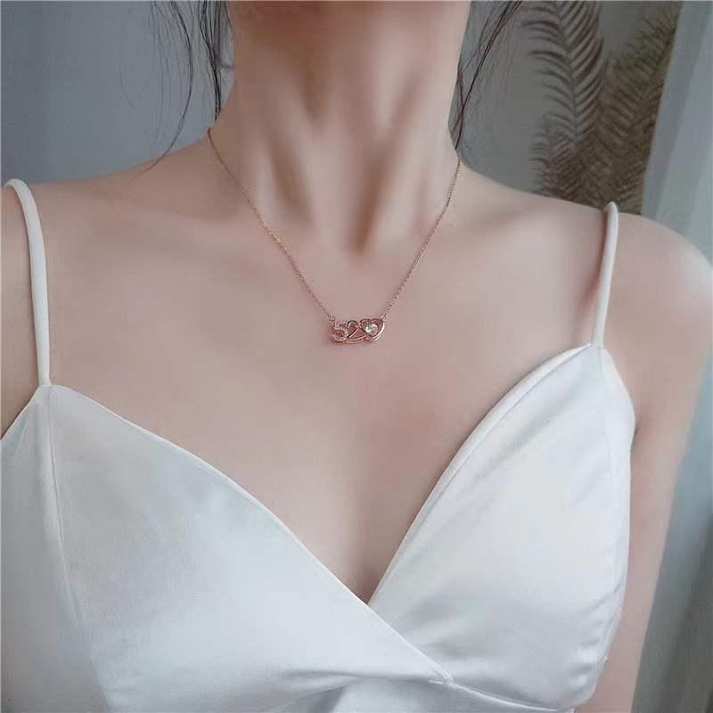 Beixi S925 Sterling Silver Pulsating Heart Rhinestone Necklace for Women
