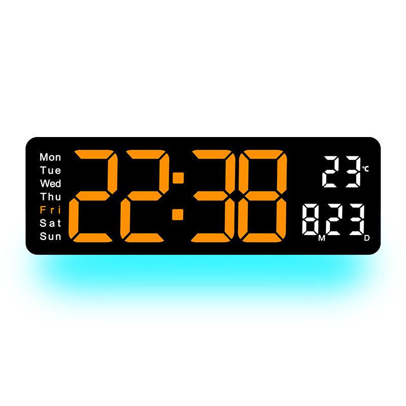 

Modern Large Screen Wall Clock with Ambient Light, Multifunctional Display - Model 5505 оранжевый