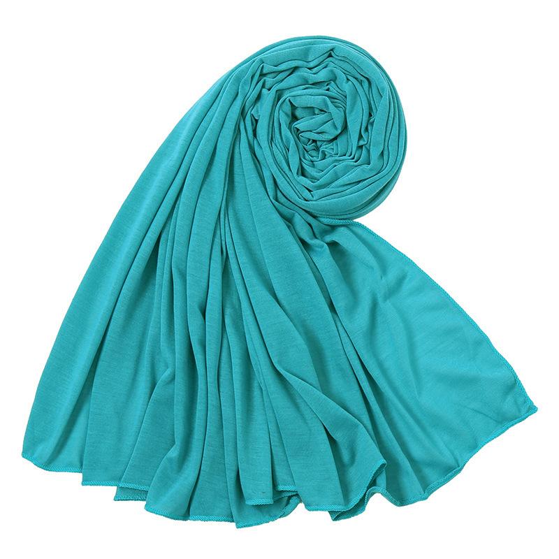 Varm muslimsk mote kvinne myk hijab skjerf sjal vanlig bomullsjersey skjerf turban kvinner lange sjal hodeinnpakning pannebånd abaya