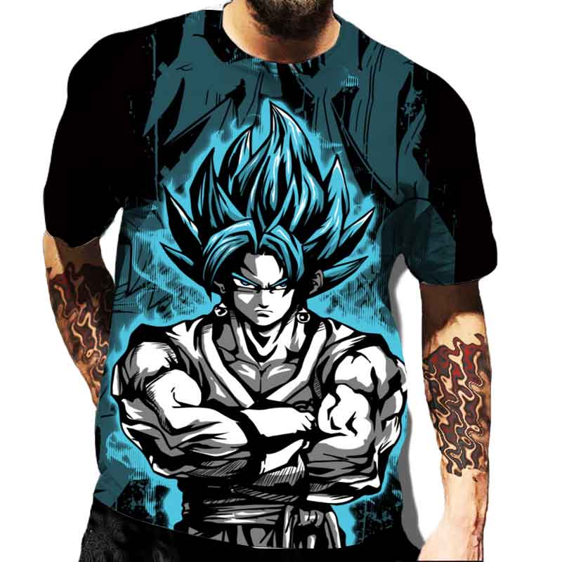 New Dragon Ball Theme Men's Top Fashion Cartoon Cool Children's T-shirt 3D Boys' Short Sleeve Street Summer
