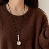 Wang Hedi Spoon Pendant Necklace: Korean Style Women's Choker with Black Rope Sweater Chain