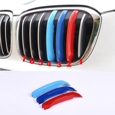 3 stuks/set Voorgrille Sierstrip Decoratie Sportstrepen Emblemen Auto Styling Voor BMW X1 F48 2016- Accessoires Nieuwe Collectie