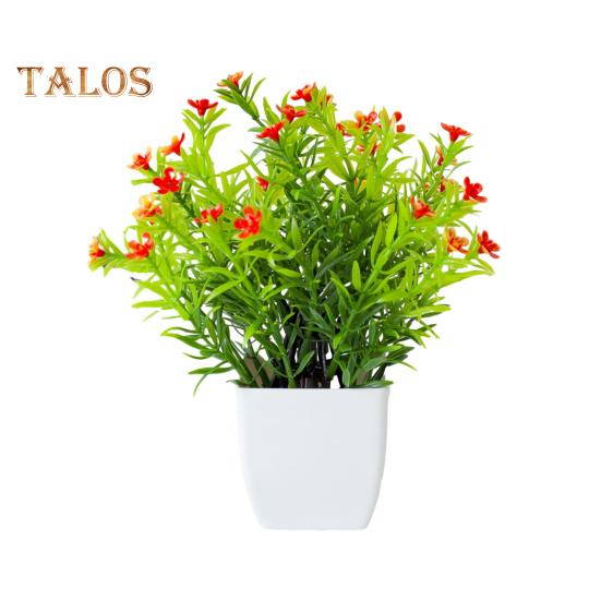 

Поддельное растение, мини-украшение, устойчивое к УФ-излучению декоративное украшение для стола, центральная часть искусственного растения в горшке, домашний декор оранжевый