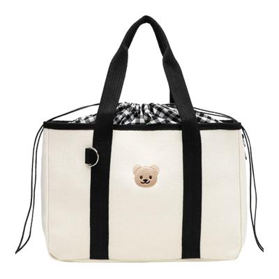 Bolsa de Maternidade Harujio, Bolsa Tote de Ombro, Bolsa de Maternidade 2 Vias, Bolsa Transversal de Ombro, Bolsa de Mão, Grande Capacidade, Leve, Compacta, PretoBranco,