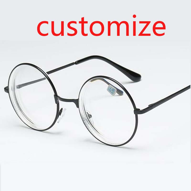 Round Glasses Woman Men Glasses Retro Myopia Optical Metal Frames Clear Lens Black Silver Gold Eyeglasses -1.0 -1.5 -2.0 To -4.0