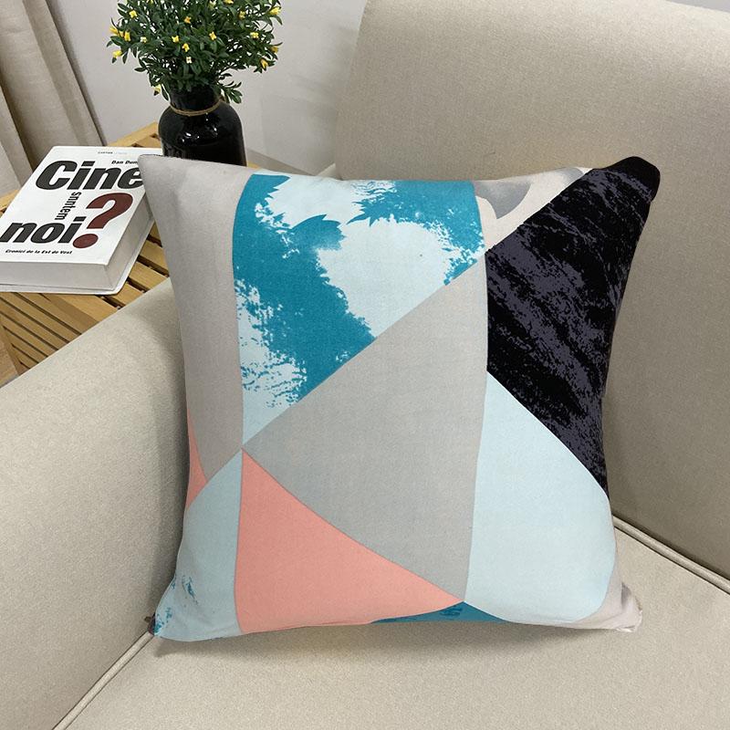 Polyester Pillow Case Cushion Cover 45x45cm Artistic Plaid Decoration Sofa Bedroom Throw Pillows