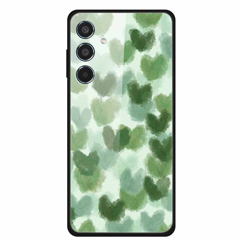 Glass Cellphone Case For Samsung Galaxy M35 Hard Plastic Back Cover For Samsung M 35 Flowers Painted Cases Fundas Shell Shield