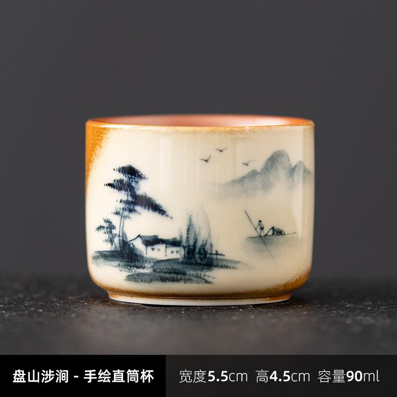 NEW Ceramic Hand-painted Tasting Wood-fired Glaze Small Bowl Special for Drinking Tea Single High-end Master Cup