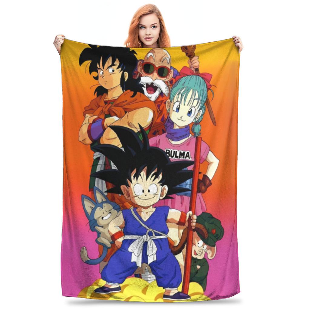 Dragon Ball Z Flannel Throw Blankets Japan Cartoon Blanket for Bedding Car Super Warm Bedspread