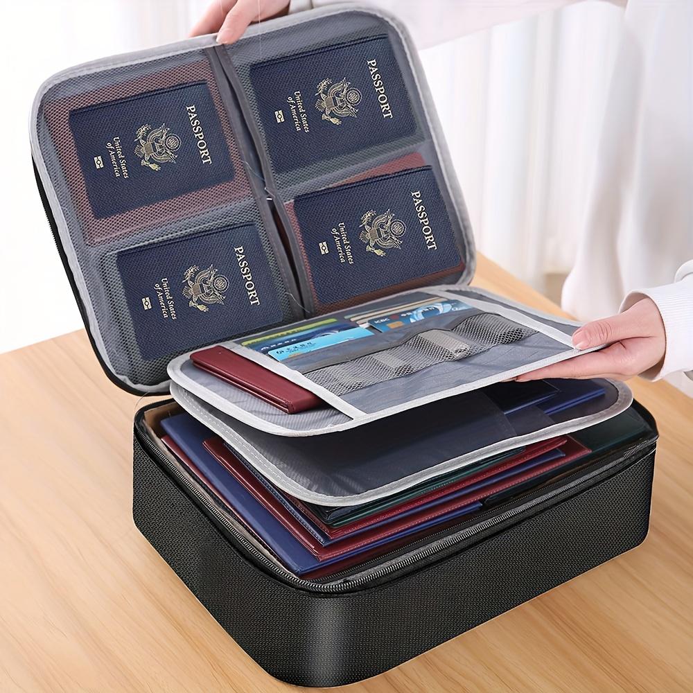 1 File Storage Bag with Handle, Multi-layer Large-capacity Storage Bag, Family Passport File Storage, for Travel and Family