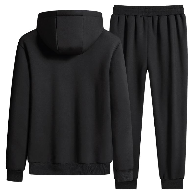 Winter Sport Anzug Plus Samt Gepolsterte Jacke Casual Männer Plus Größe Pullover Lamm Samt Zwei-Stück Set
