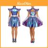 Scifi Space Themed Cosplay Gown With Metallic Finish For Halloween And Events